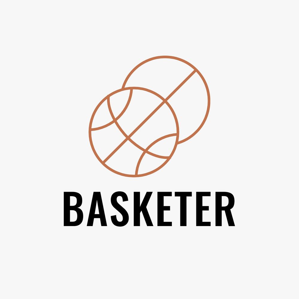 Basketball logo template, sports club business graphic, editable design