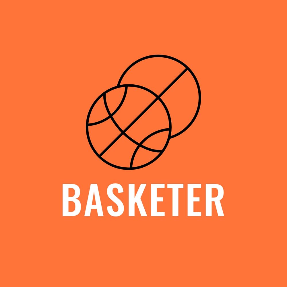 Basketball logo template, sports club business graphic, editable design