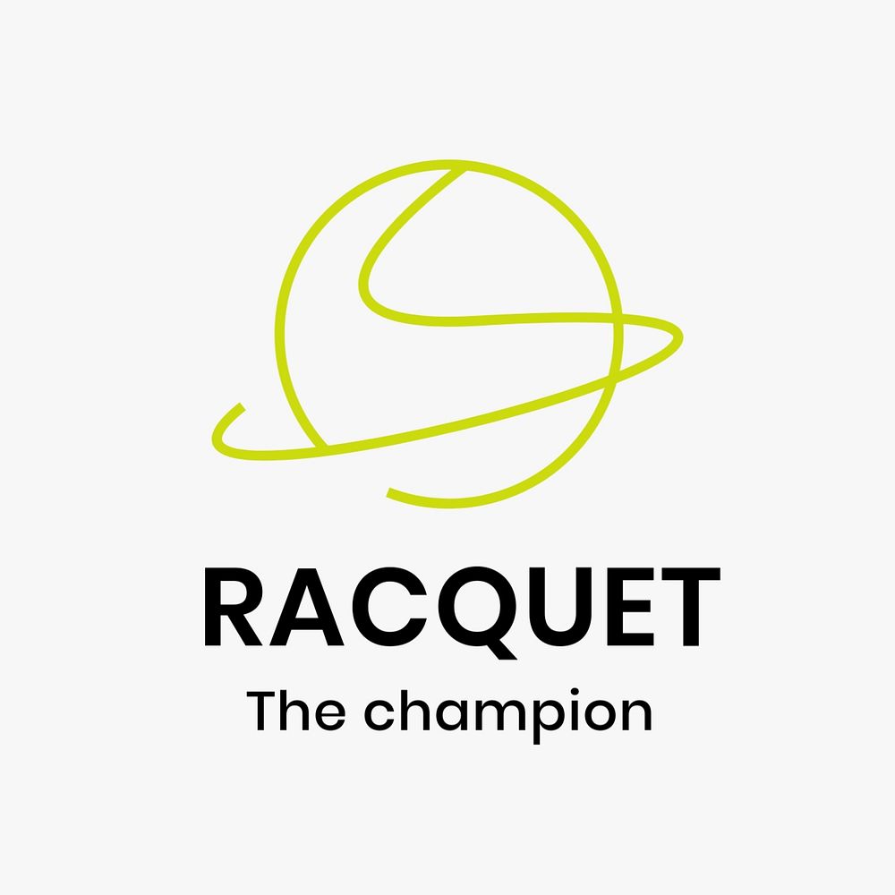 Racquet logo template, sports club business graphic, editable design