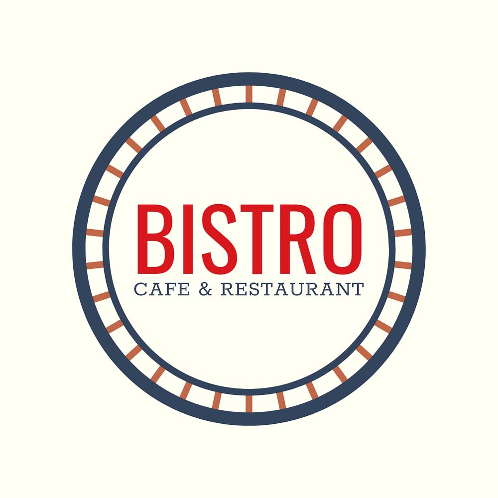 Cafe bistro logo business template, editable design