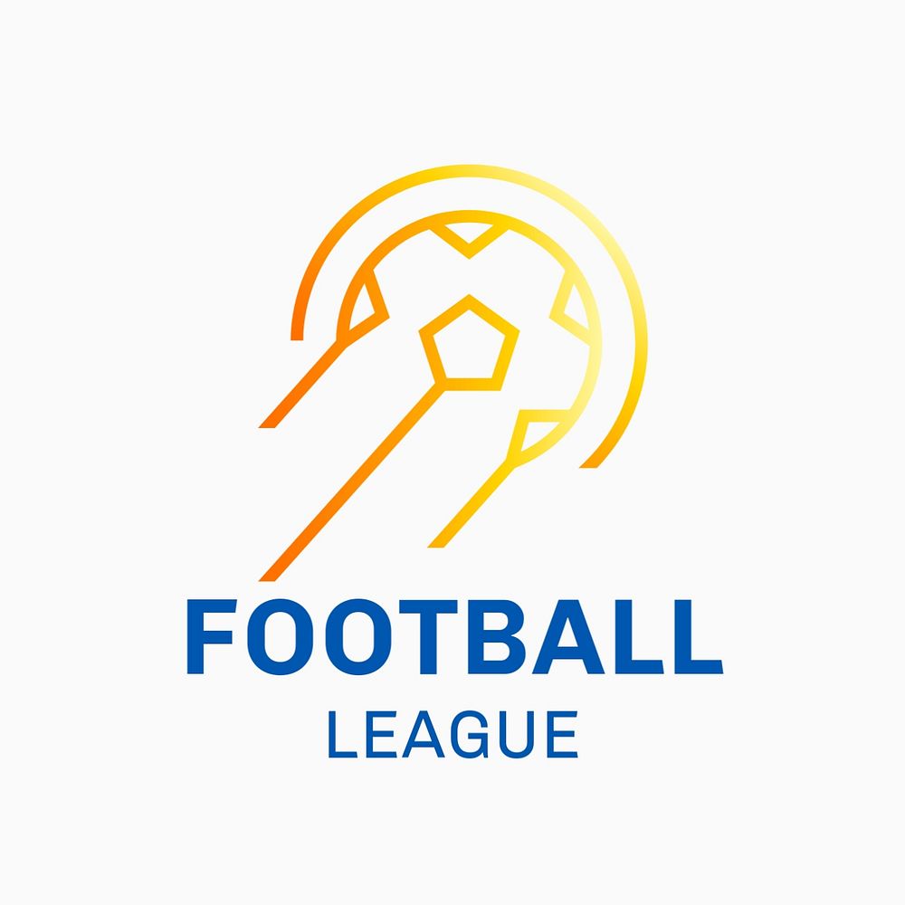 Football logo template, sports club business gradient illustration, editable design