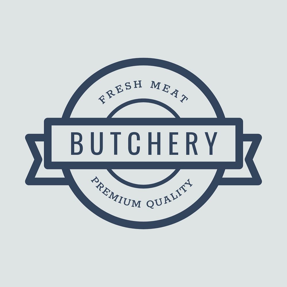 Butchery shop logo business template, editable design