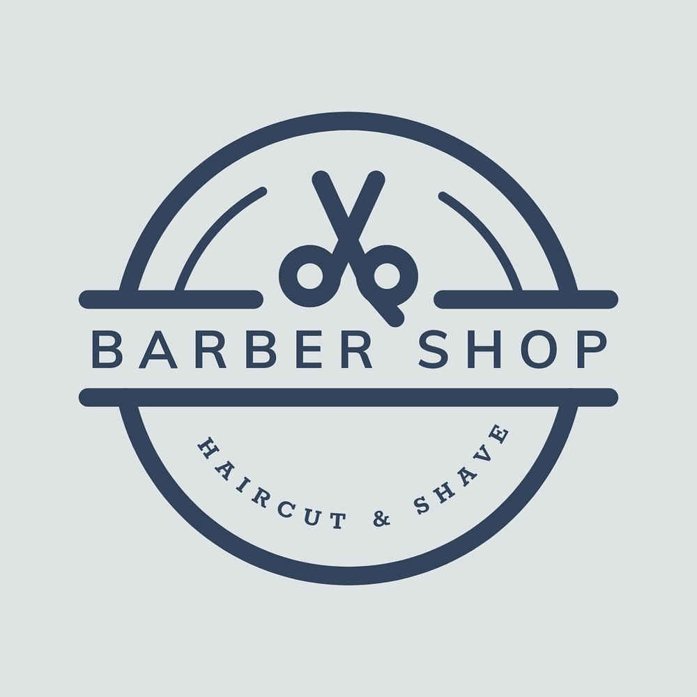 Barber shop logo business template, editable design