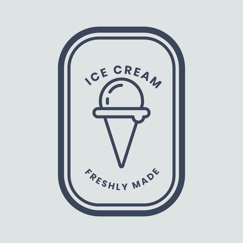 Ice cream logo business template, editable design