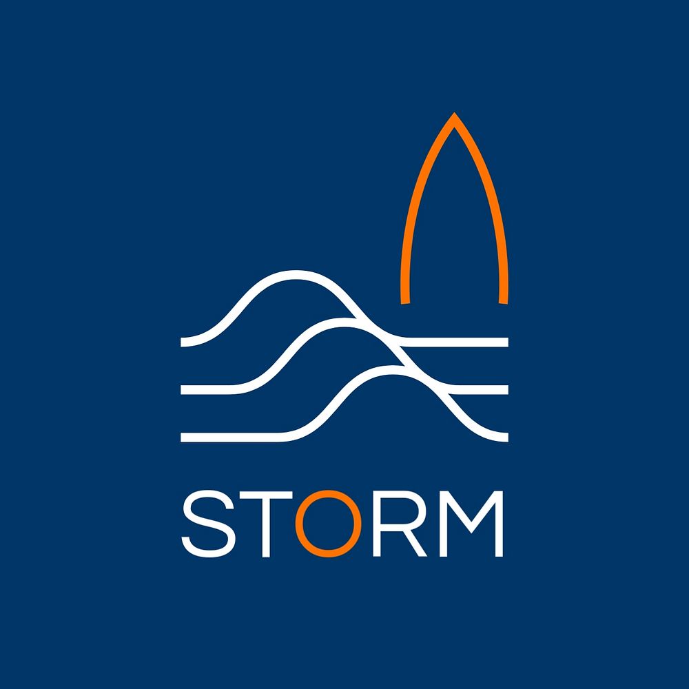 Surfing sports logo template, modern business branding, editable design