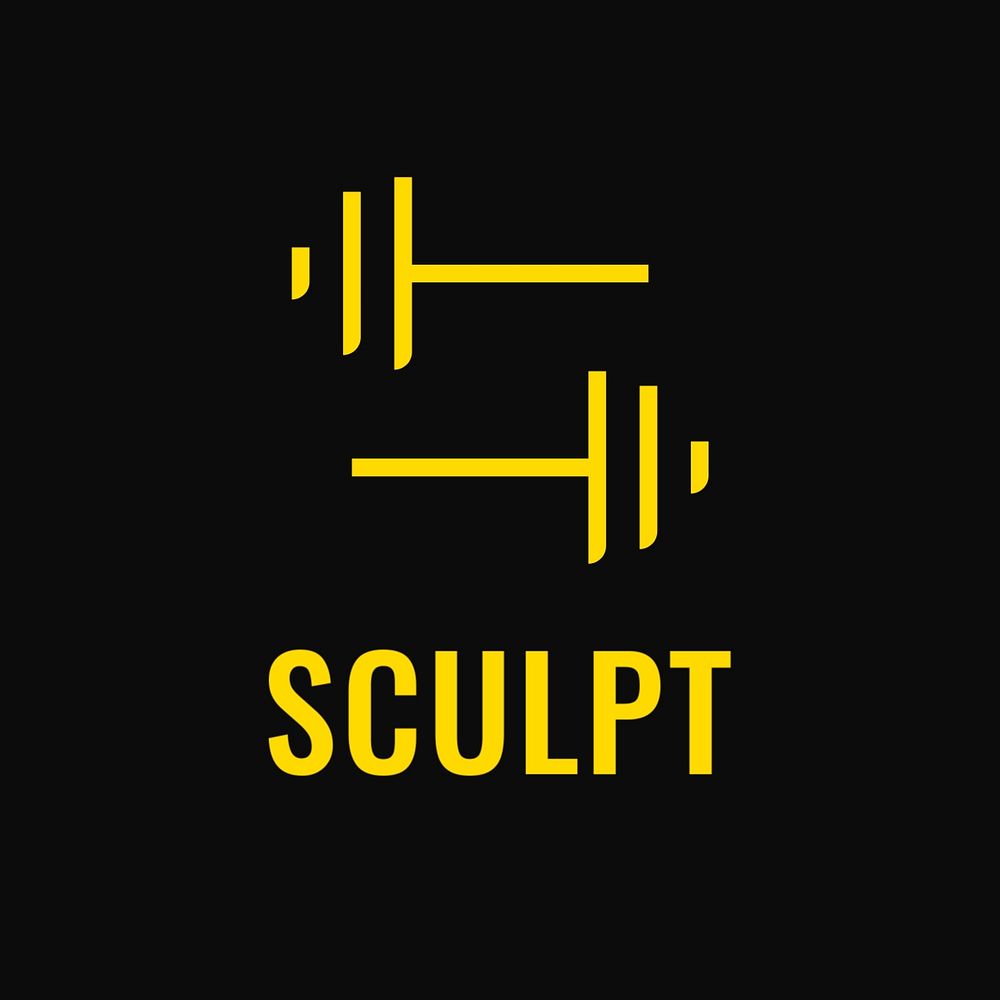 Fitness gym logo template, barbell illustration, editable design