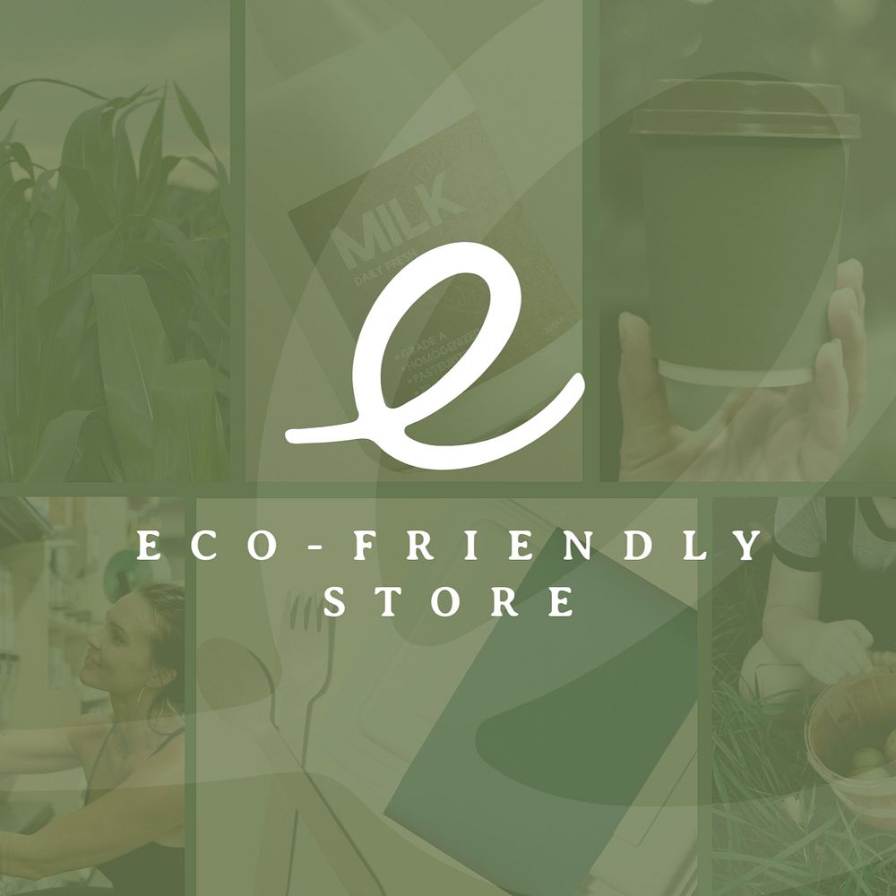 Eco-friendly store Instagram post template, editable design