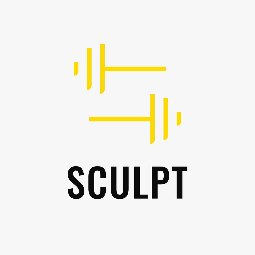 Fitness gym logo template, barbell illustration, editable design