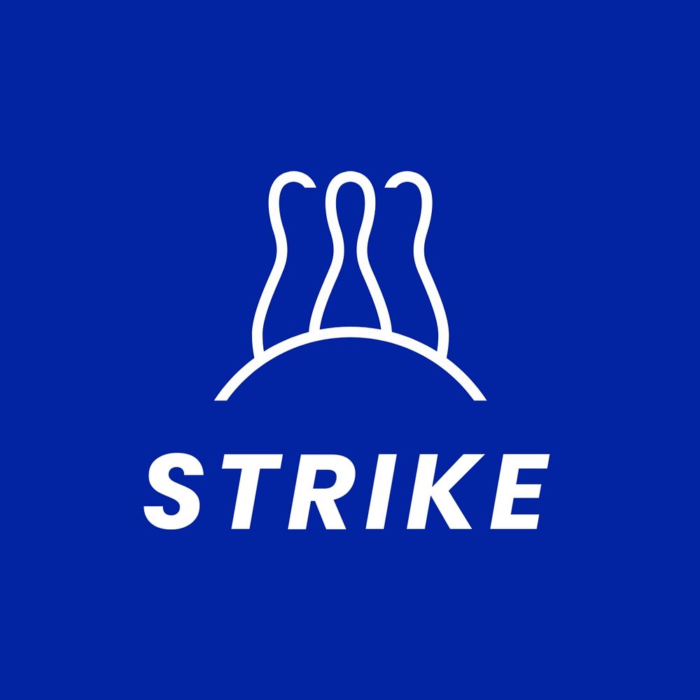 Modern bowling club logo template, business branding, editable design