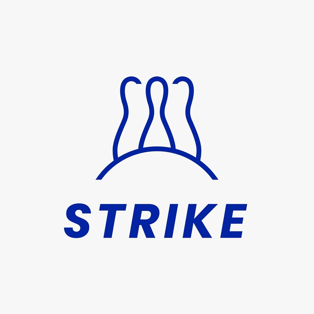 Modern bowling club logo template, business branding, editable design