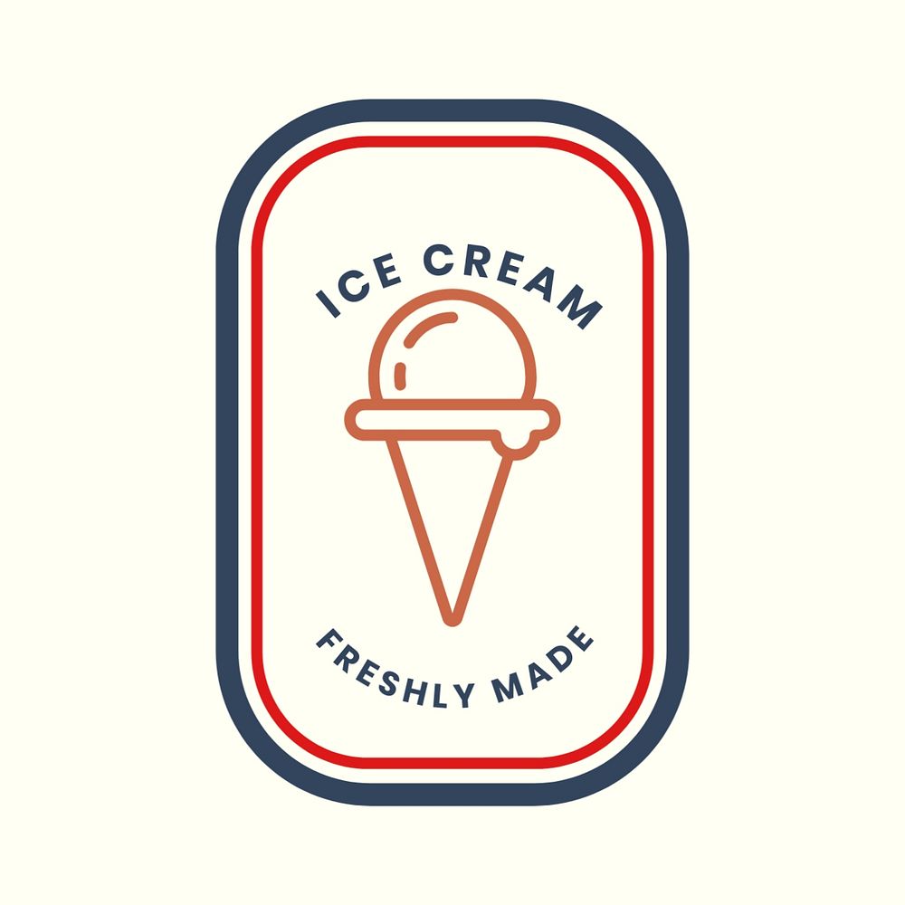 Ice cream logo business template, editable design