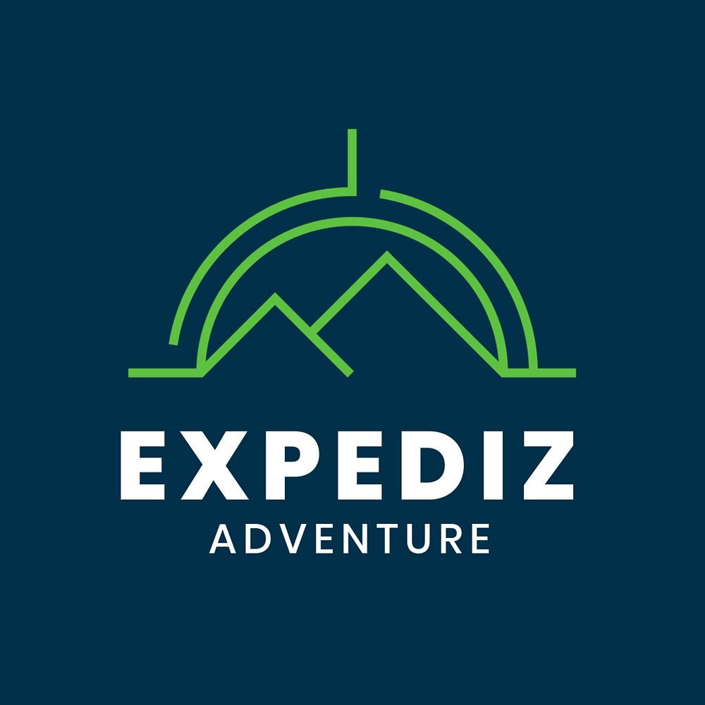 Adventure sports logo template, mountain climbing business, editable design
