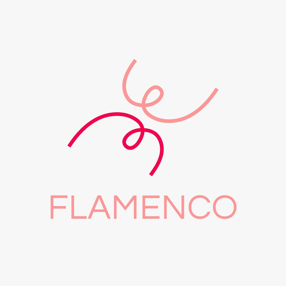 Flamenco dancing logo template, sports club, editable design