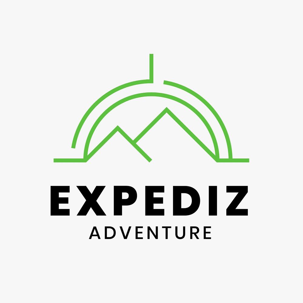 Adventure sports logo template, mountain climbing business, editable design