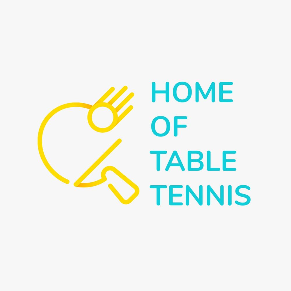 Sports business logo template, table tennis club gradient illustration, editable design