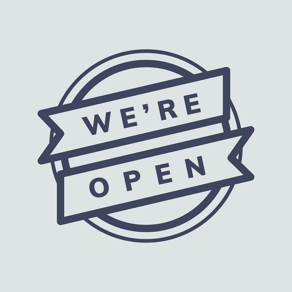 Open sign, editable logo template