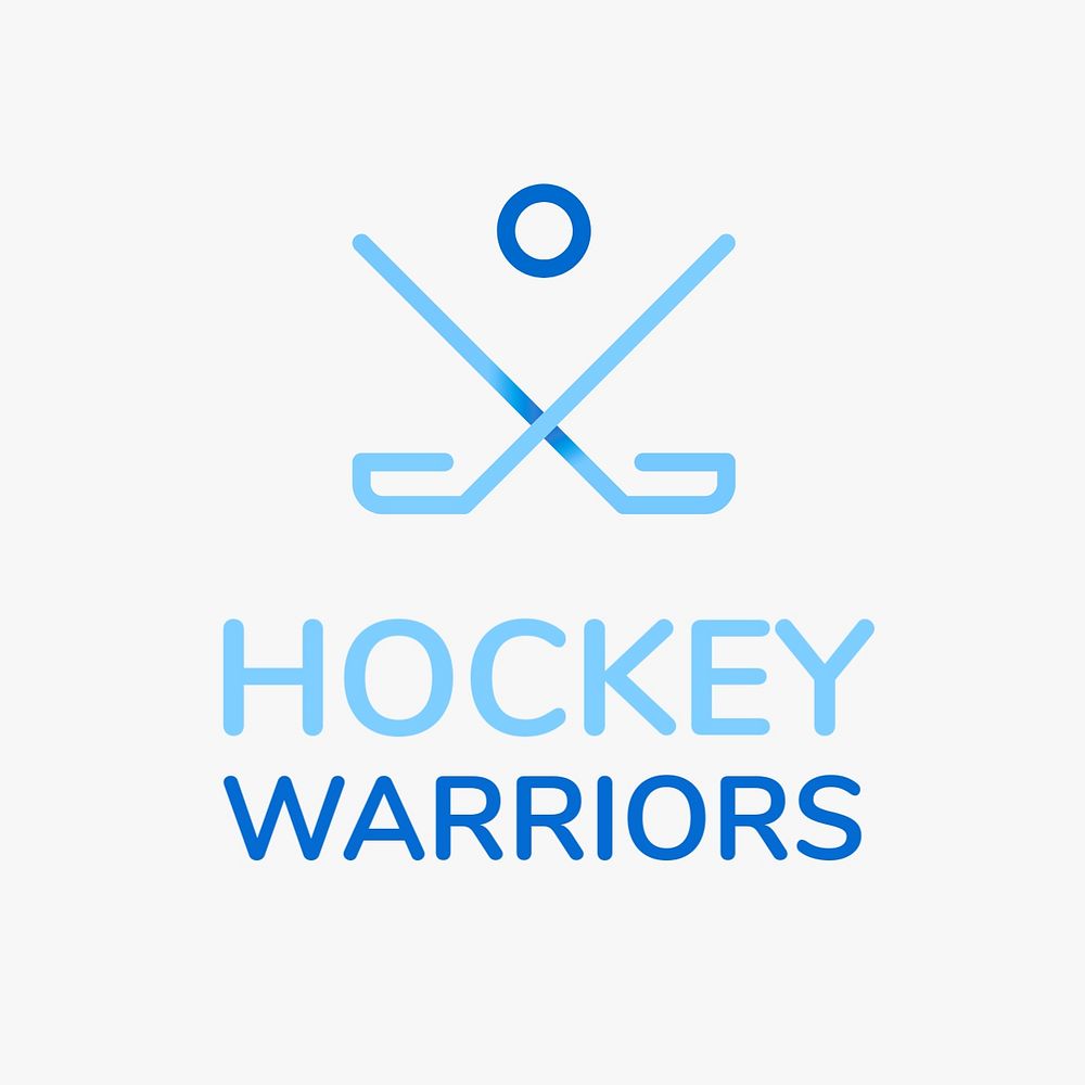 Hockey sports logo template, modern business branding, editable design