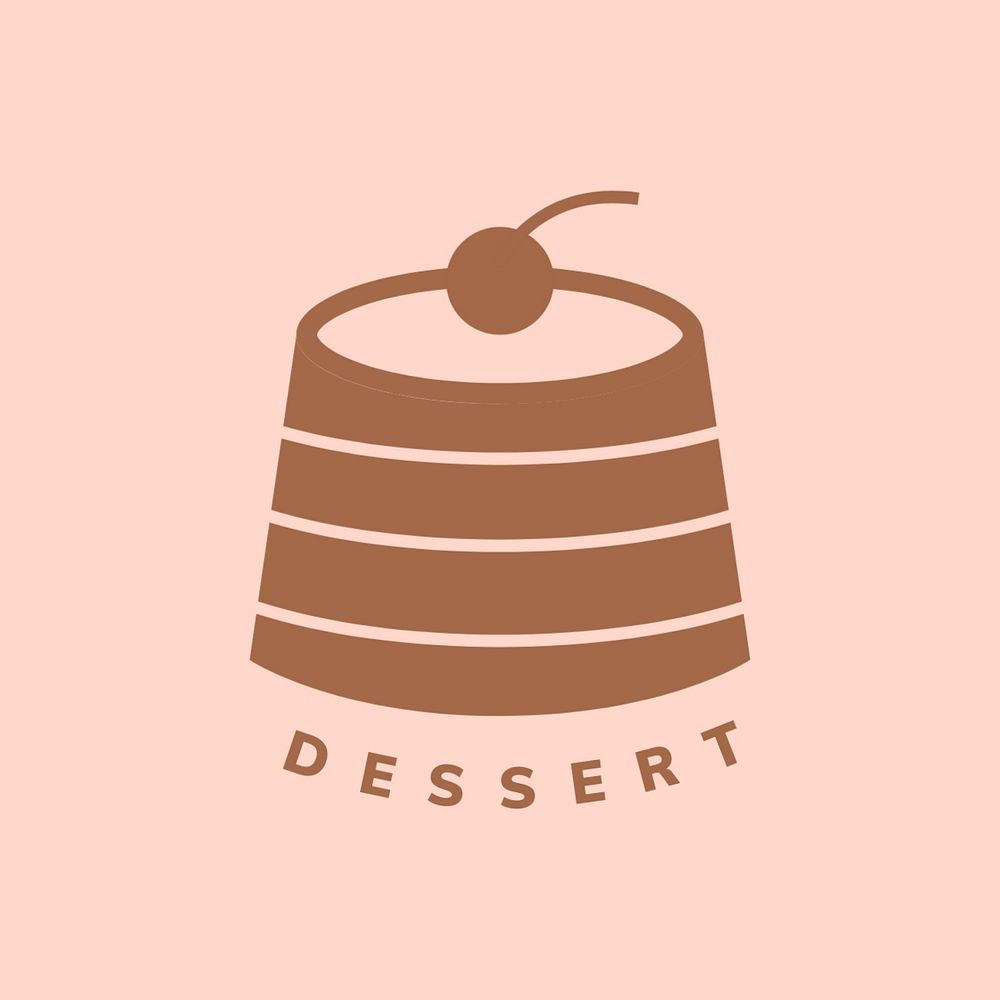 Dessert cafe logo business template, editable design