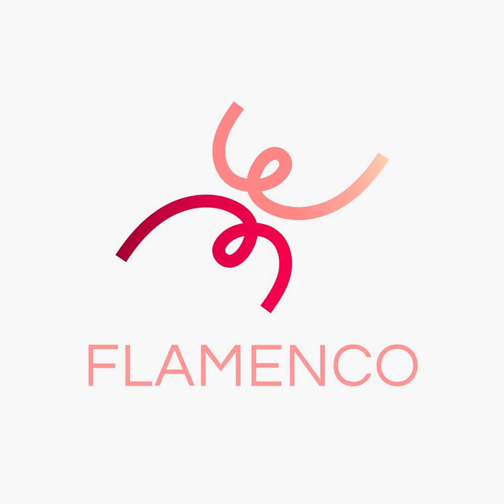 Dance studio logo template, sports club gradient illustration, editable design