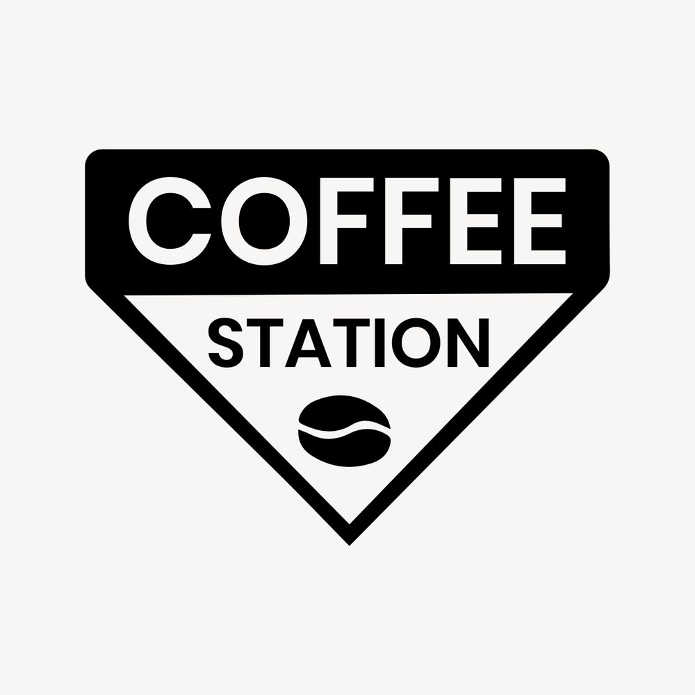 Coffee station logo business template, editable design