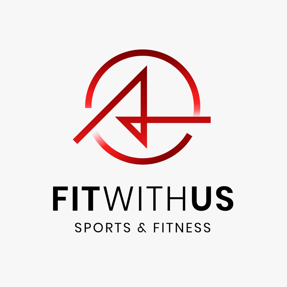 Fitness gym logo template, abstract gradient illustration, editable design