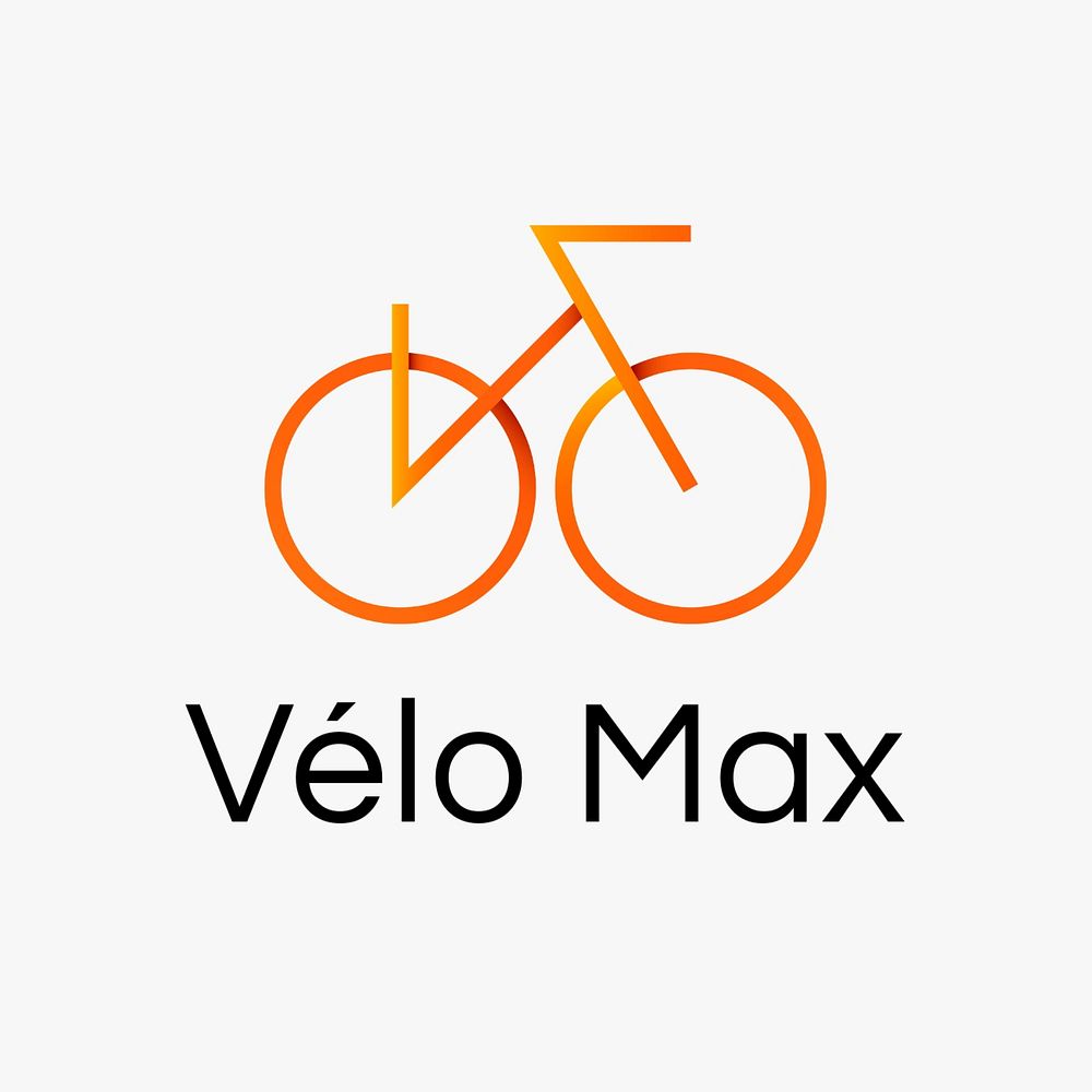Cycle sports logo template, bicycle illustration, gradient design, editable text