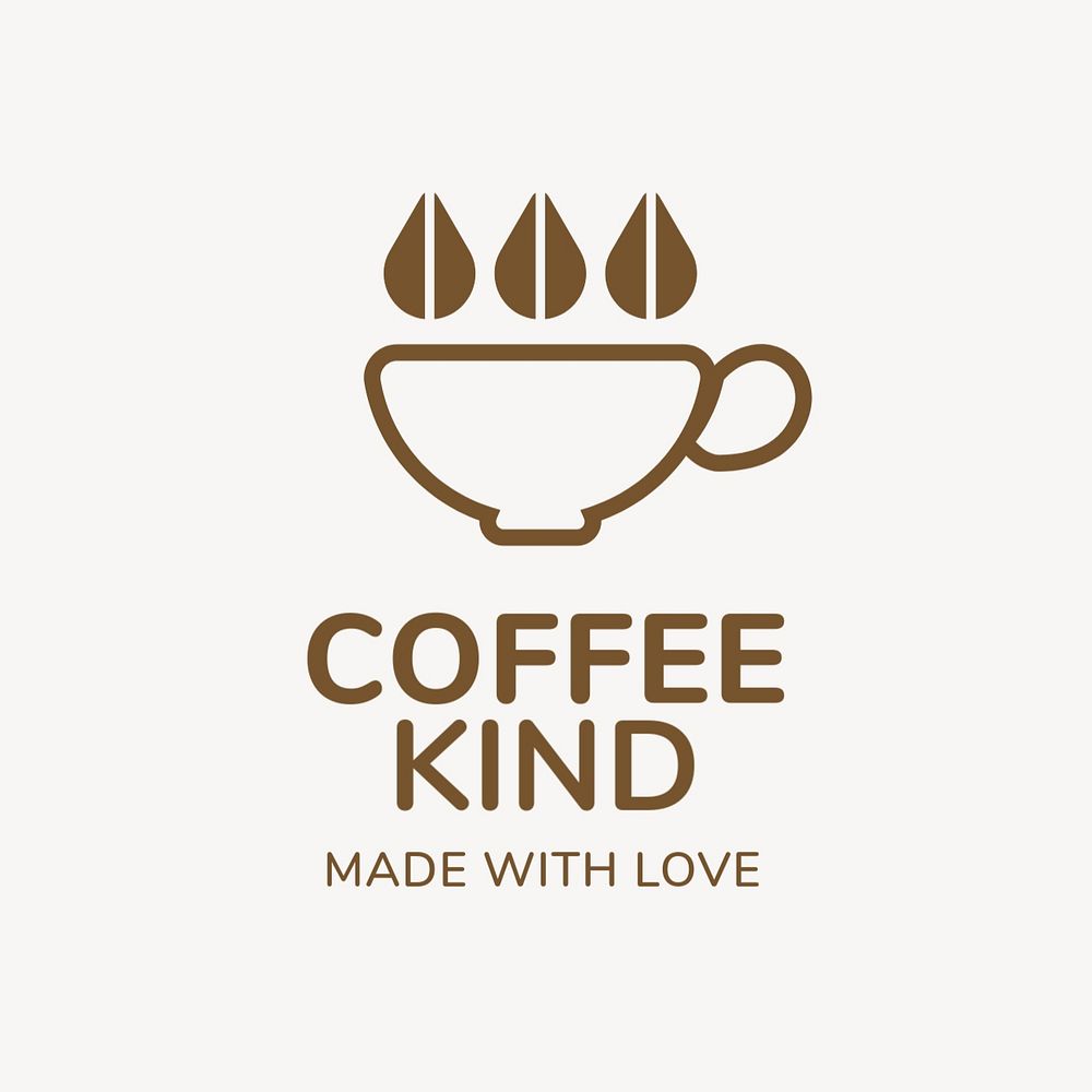 Coffee shop logo template, aesthetic design, editable text