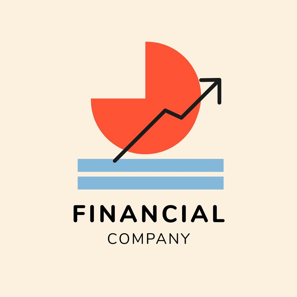 Financial company logo template, editable design