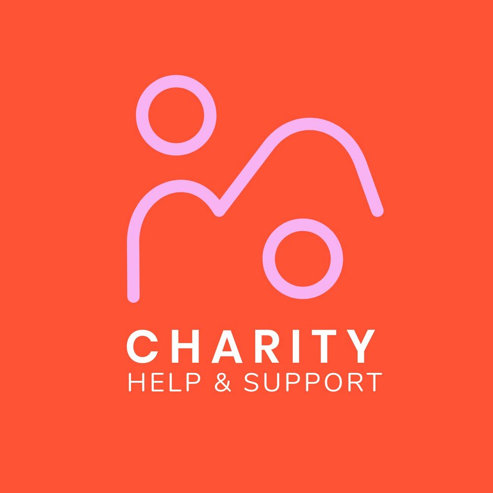 Charity logo template, volunteer, editable design