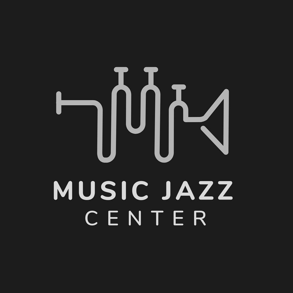 Jazz bar logo template, line art, editable design