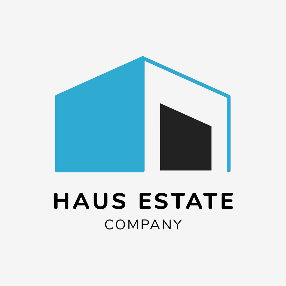 Real estate company logo template, modern architecture, editable design