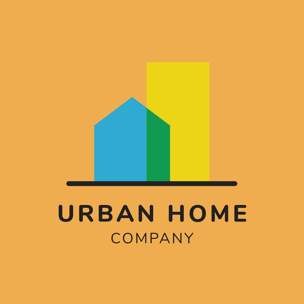 Real estate company logo template, modern architecture, editable design