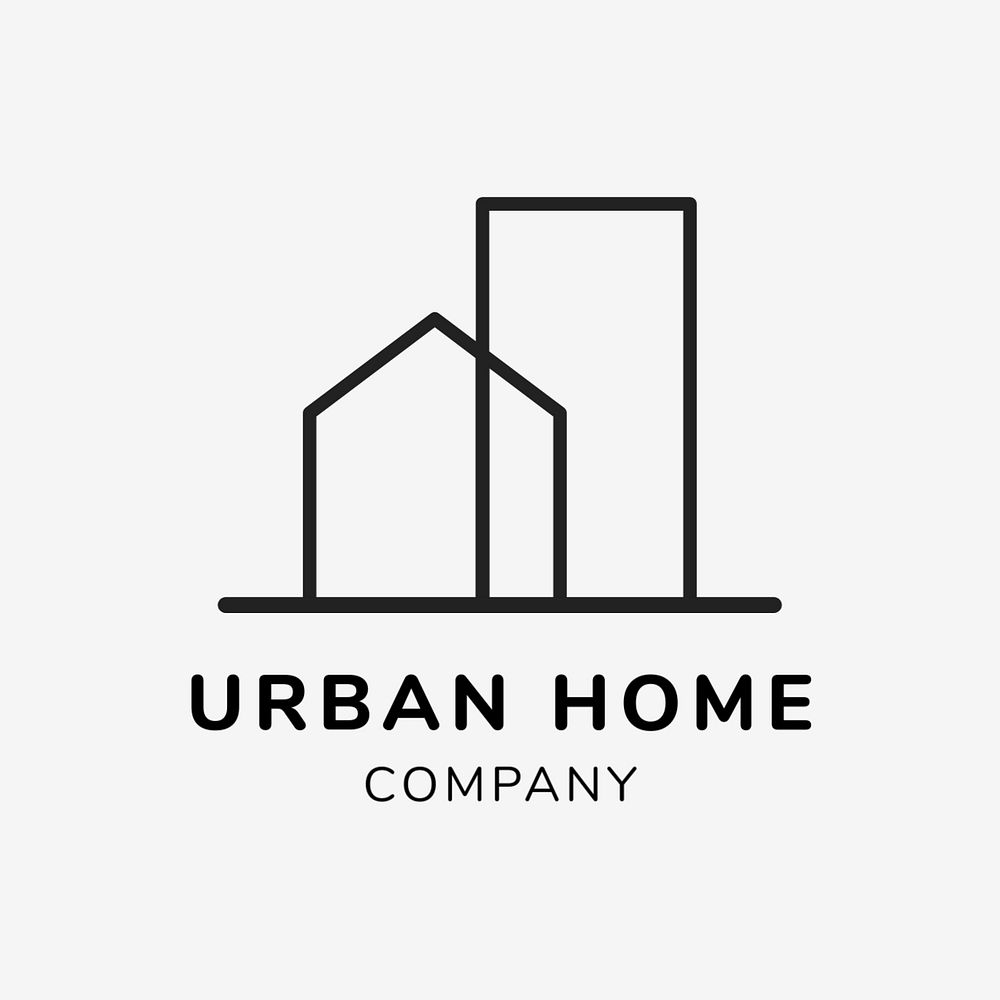 Real estate company logo template, modern architecture, editable design