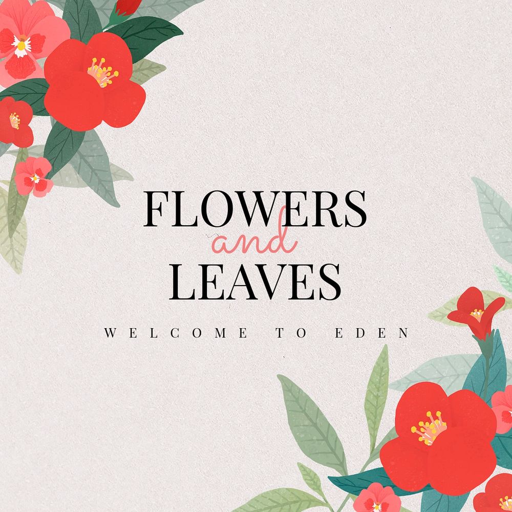 Aesthetic poppy Instagram post template, floral design