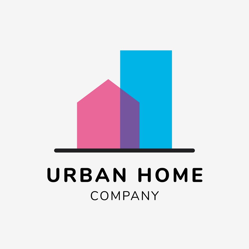 Real estate company logo template, modern architecture, editable design