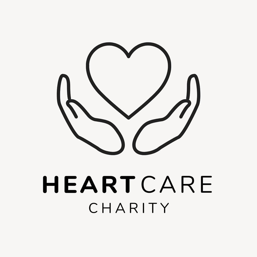 Charity logo template, volunteer, editable design