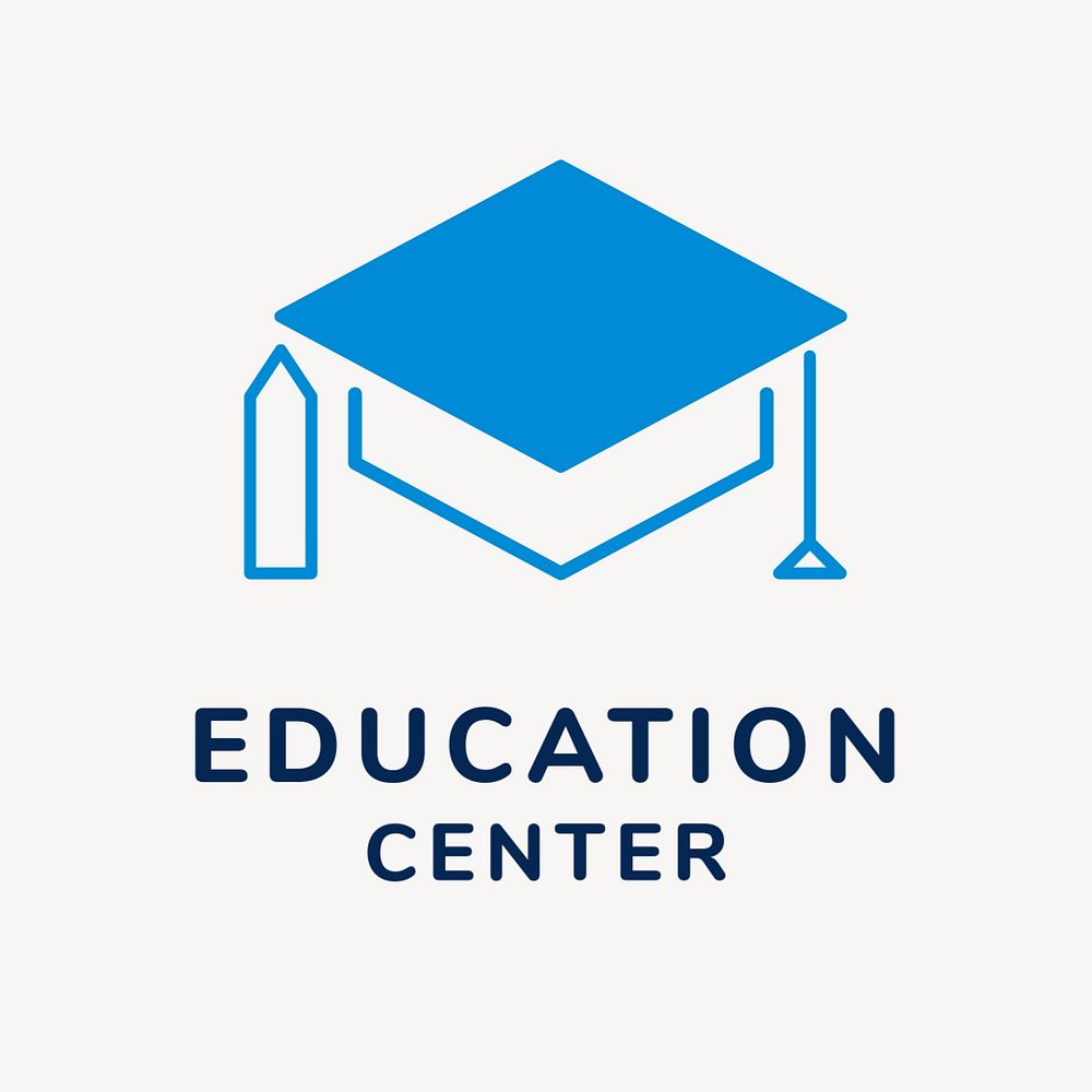 Learning center logo template, education, editable design