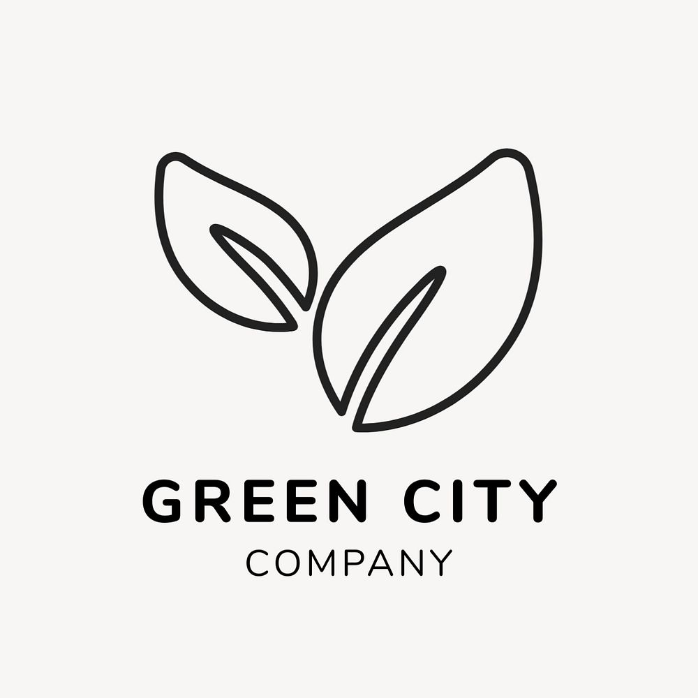 Eco-friendly company logo template, green minimal, editable design