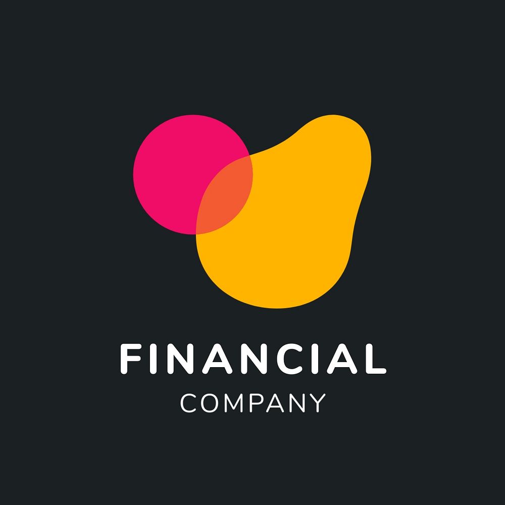Financial company logo template, abstract shape, editable design