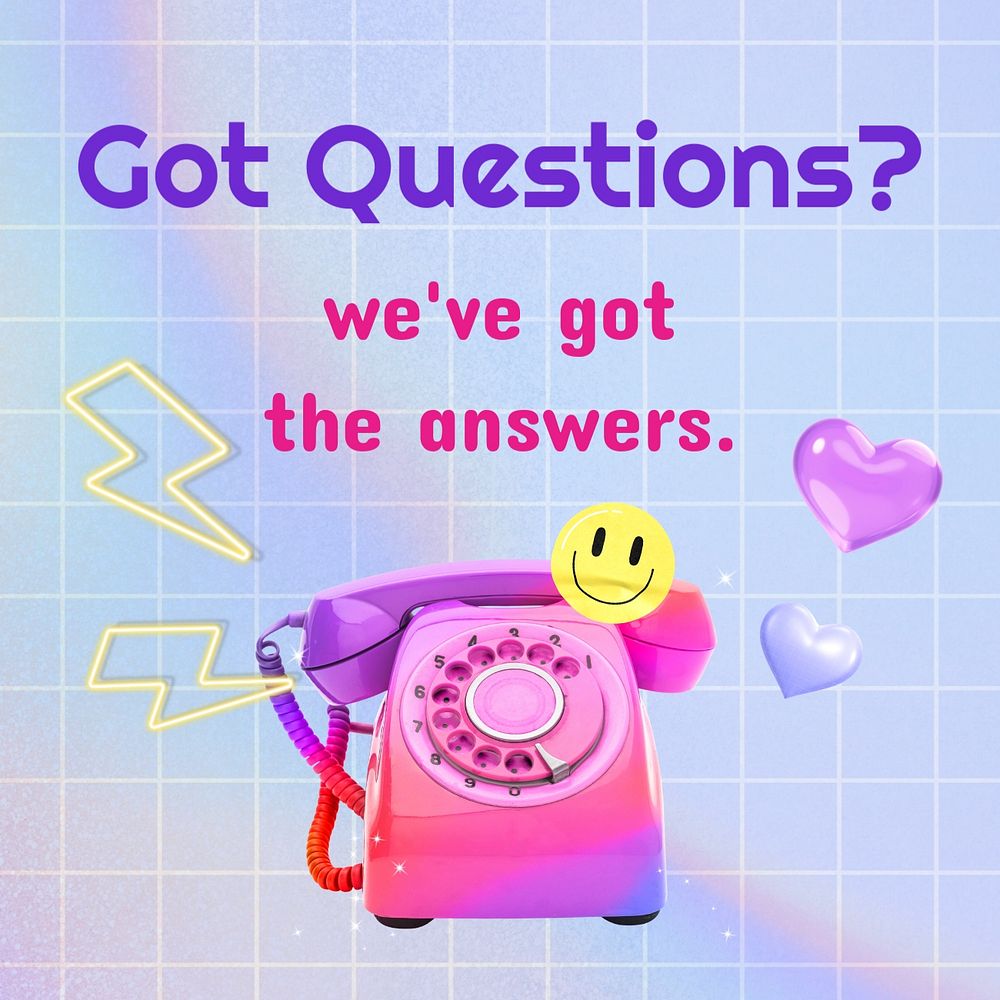 Pink telephone Instagram post template, customer service ad