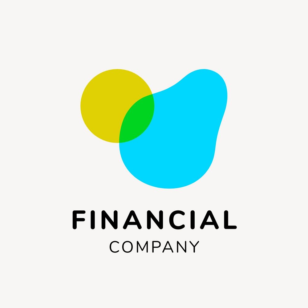 Financial company logo template, abstract shape, editable design