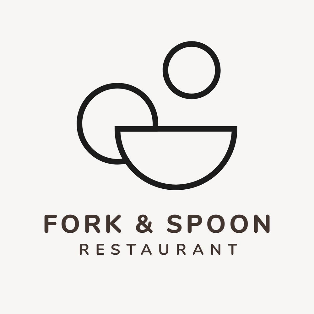 Restaurant logo template, abstract shape, editable design