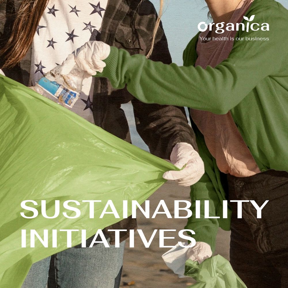 Sustainability initiatives Instagram post template, editable design