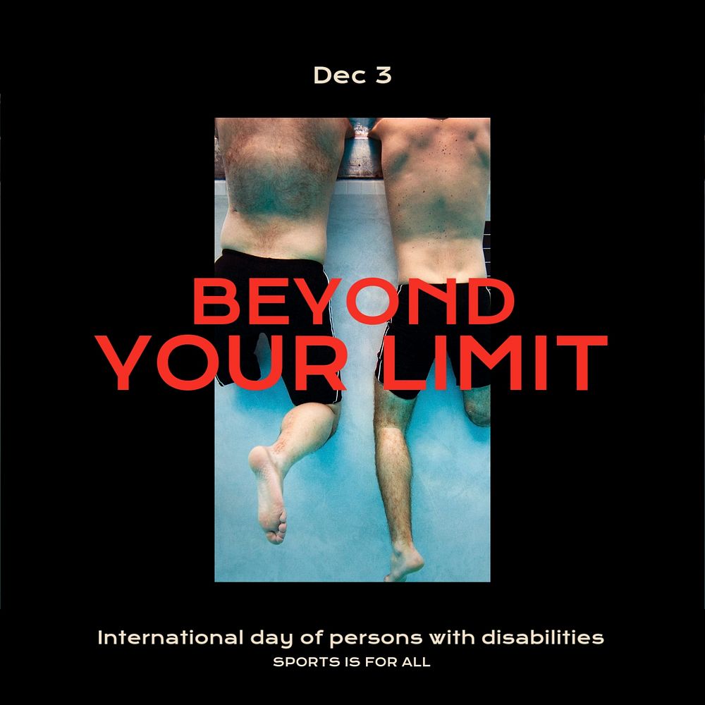 World disability day Instagram post template, editable design