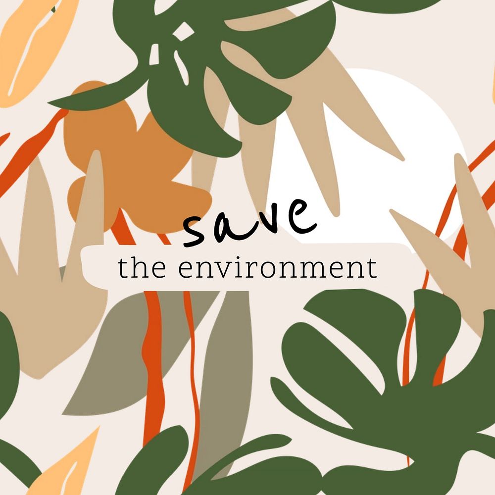 Save environment Instagram post template, earth tone design