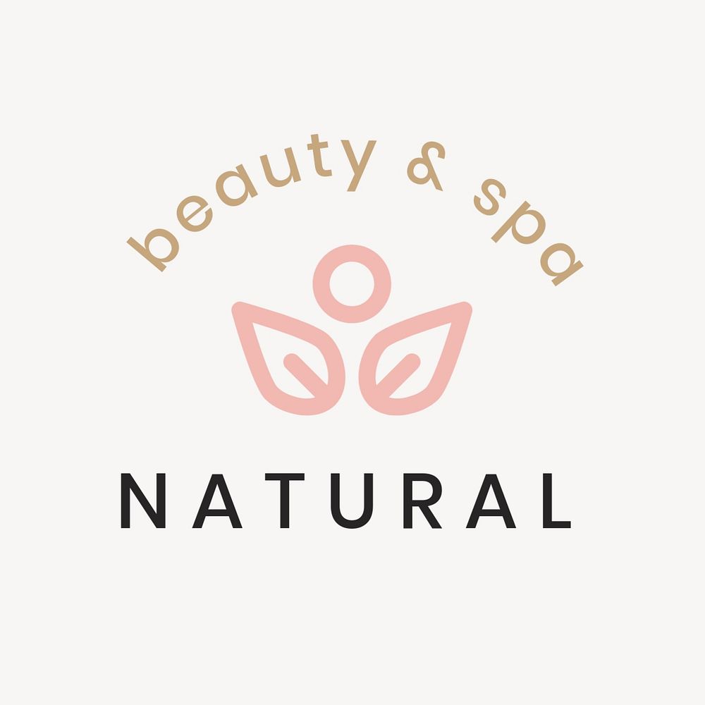 Beauty spa logo template, nature leaf creative editable design