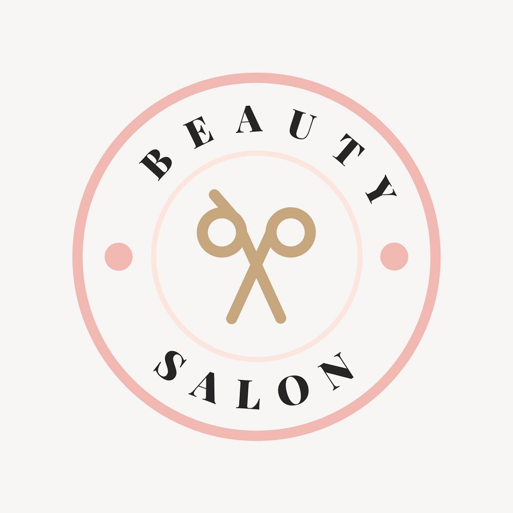 Beauty salon logo template, pink aesthetic editable design