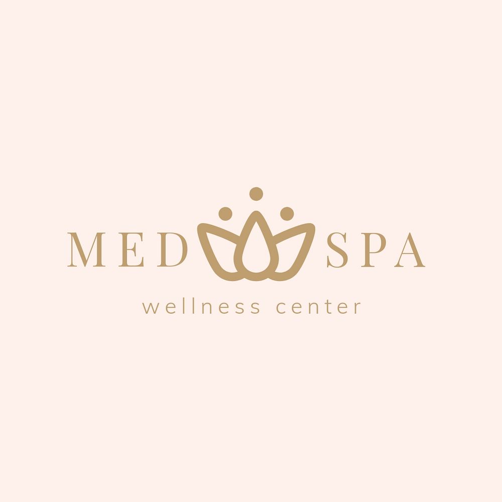 Flower spa logo template, beauty creative, editable design