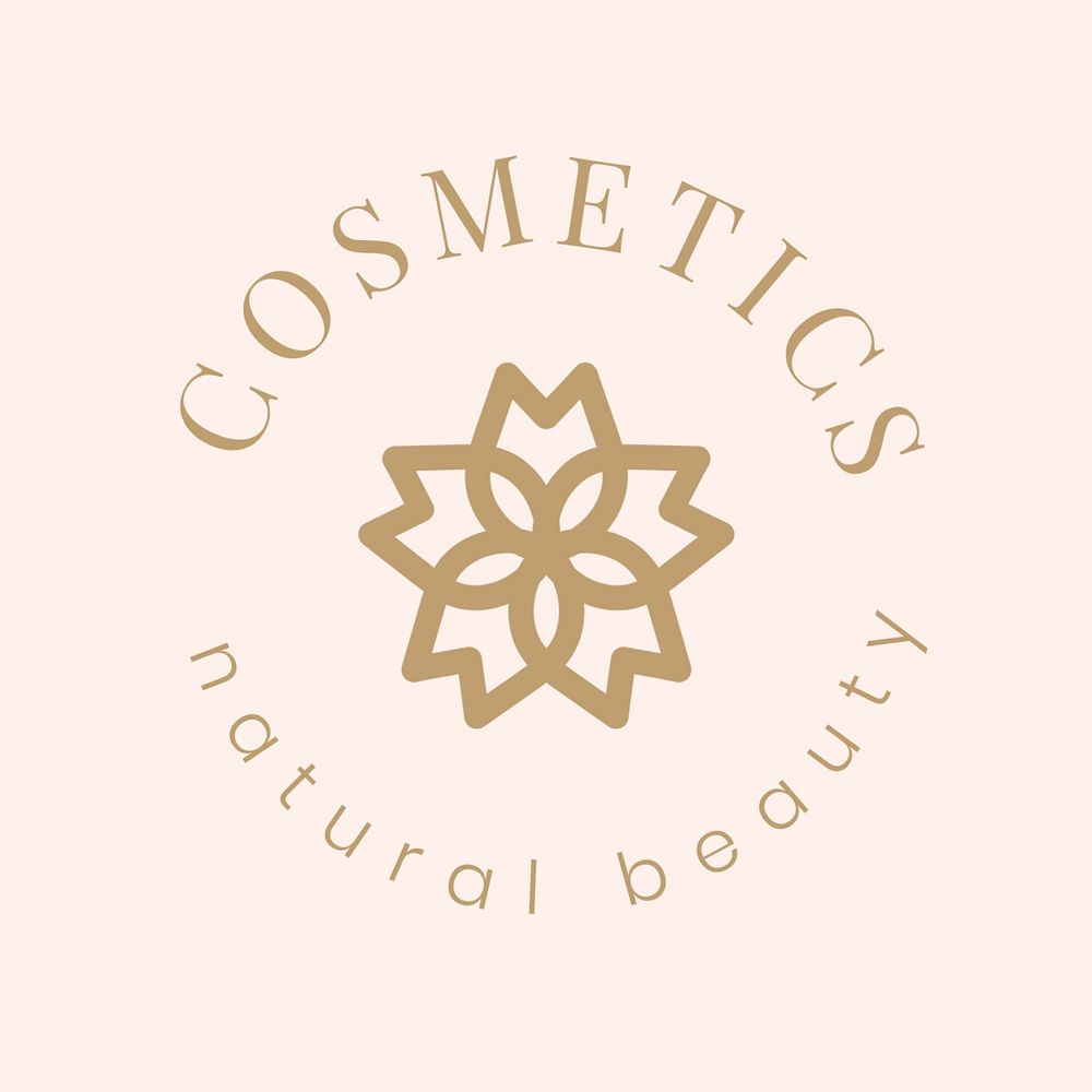 Beauty cosmetic logo template, modern aesthetic editable design