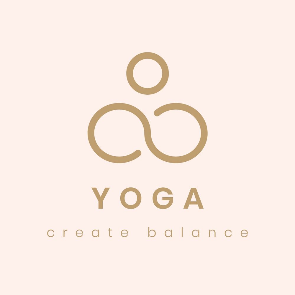 Aesthetic yoga logo template, modern professional editable design